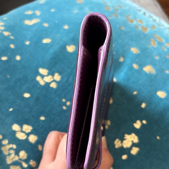 Coach Glossy Patent Agenda Cover in Wine - Picture 7 of 8